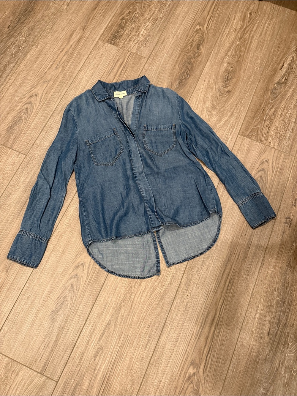 cloth & stone Washed Denim Button-Down Shirt - Blue